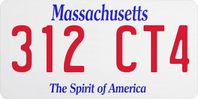 MA license plate 312CT4