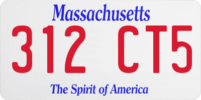 MA license plate 312CT5