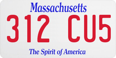 MA license plate 312CU5