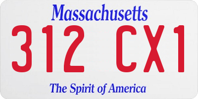 MA license plate 312CX1