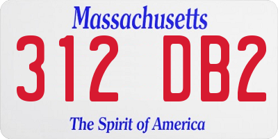 MA license plate 312DB2