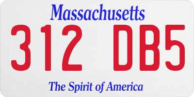 MA license plate 312DB5