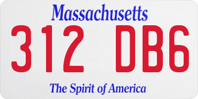 MA license plate 312DB6