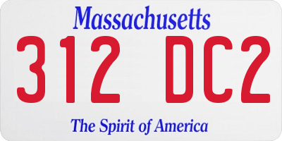MA license plate 312DC2
