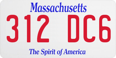 MA license plate 312DC6