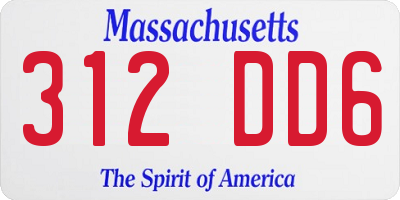 MA license plate 312DD6