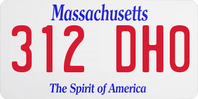 MA license plate 312DH0