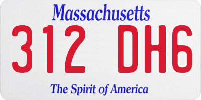 MA license plate 312DH6