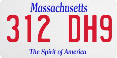 MA license plate 312DH9