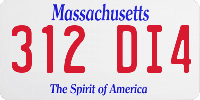 MA license plate 312DI4