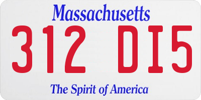 MA license plate 312DI5