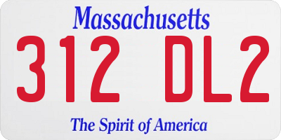MA license plate 312DL2