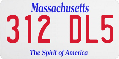 MA license plate 312DL5