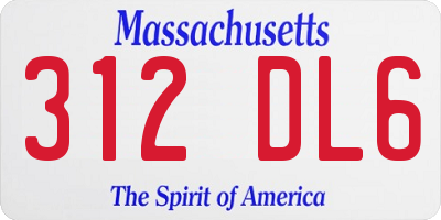 MA license plate 312DL6