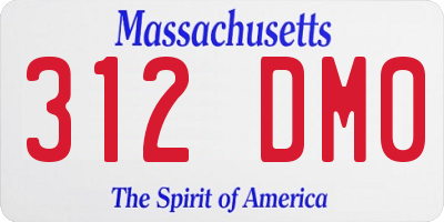 MA license plate 312DM0