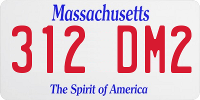 MA license plate 312DM2