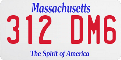 MA license plate 312DM6