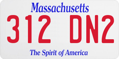 MA license plate 312DN2
