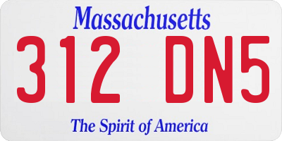 MA license plate 312DN5