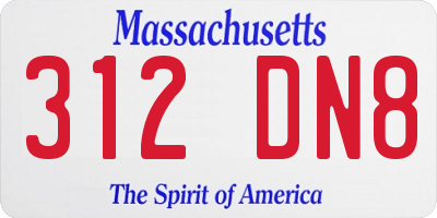 MA license plate 312DN8