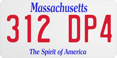 MA license plate 312DP4