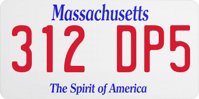 MA license plate 312DP5