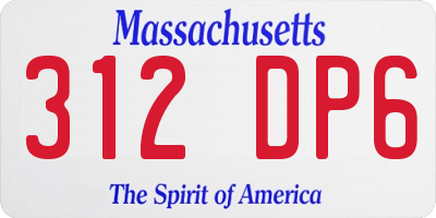 MA license plate 312DP6