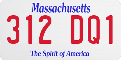 MA license plate 312DQ1