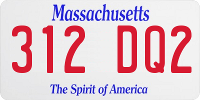MA license plate 312DQ2