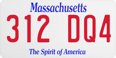MA license plate 312DQ4