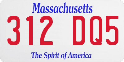 MA license plate 312DQ5