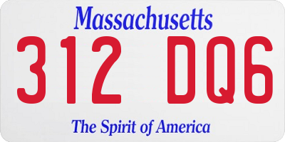 MA license plate 312DQ6