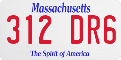 MA license plate 312DR6