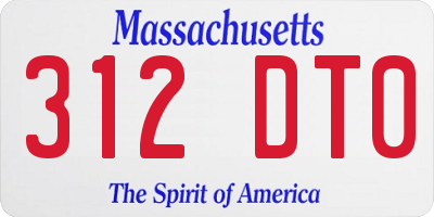 MA license plate 312DT0