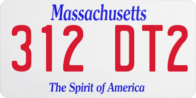 MA license plate 312DT2