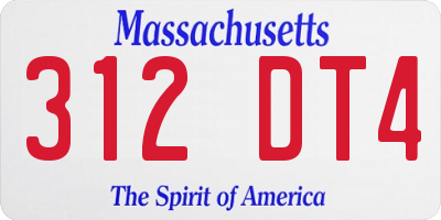 MA license plate 312DT4