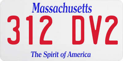 MA license plate 312DV2