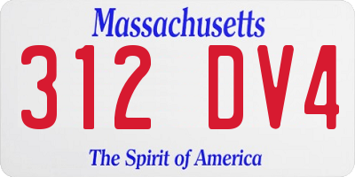 MA license plate 312DV4