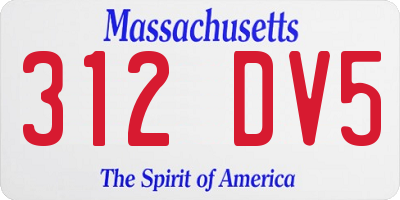 MA license plate 312DV5