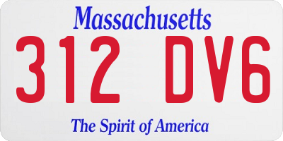 MA license plate 312DV6