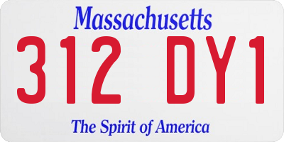 MA license plate 312DY1
