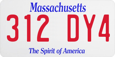 MA license plate 312DY4