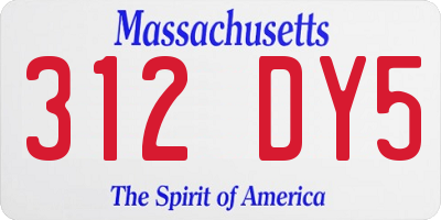 MA license plate 312DY5