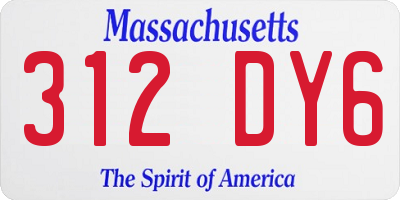 MA license plate 312DY6