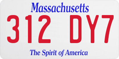 MA license plate 312DY7