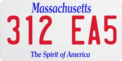 MA license plate 312EA5