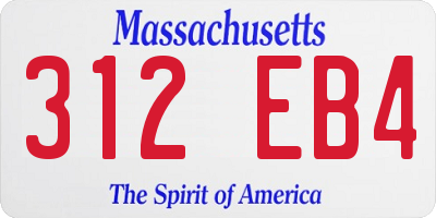 MA license plate 312EB4
