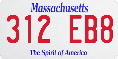 MA license plate 312EB8