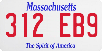 MA license plate 312EB9