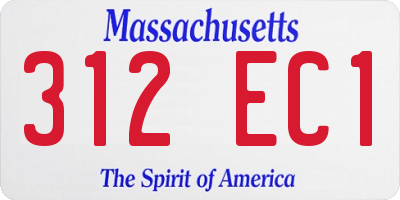 MA license plate 312EC1